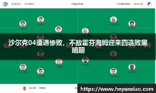 沙尔克04遭遇惨败，不敌霍芬海姆迎来四连败黑暗期